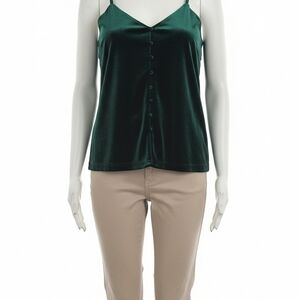 SHEIN Deep Forest Green Velvety Camisole